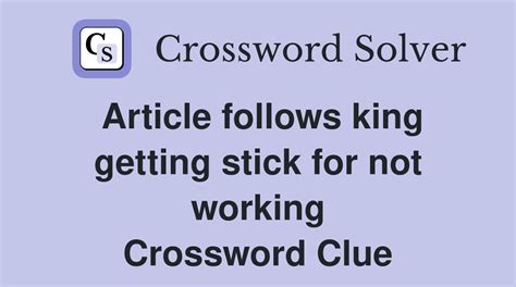 it's not working crossword clue